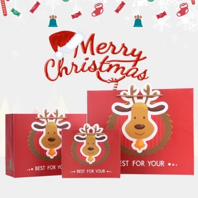 ASQI-0034  Popular Custom printed packaging christmas paper bag for gift