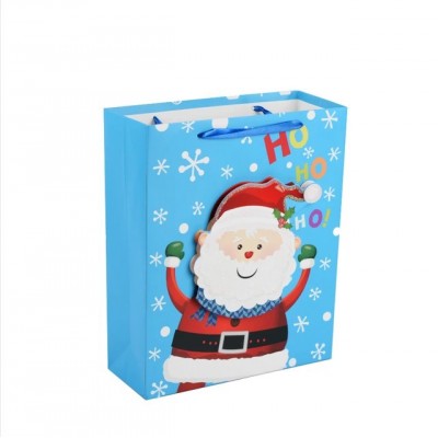 High Quality China OEM printed fancy creative Christmas Gift Paper Bag  santa claus Manufactures Custom Printing