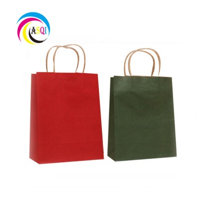 full colors wholesale cheap flat bottom disposable kraft paper bag with your own logo or not