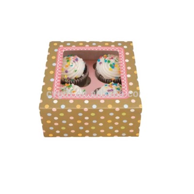 four cup eco friendly wholesale paper box cake box custom