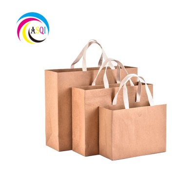 100pcs per pack Amazon  STOCK Brown kraft paper bag take-out bag Shopping, Gift, Party ,Carry, Retail bags custom welcomed